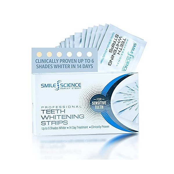 Smile Science Harley Street Lot de 2 bandes de blanchiment des dents professionnelles - 14 jours