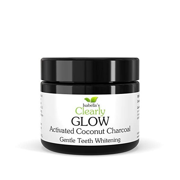 Clearly GLOW Coco, poudre de charbon actif pour blanchir les dents | Pur, naturel, de qualité alimentaire, sans OGM, fabriqué