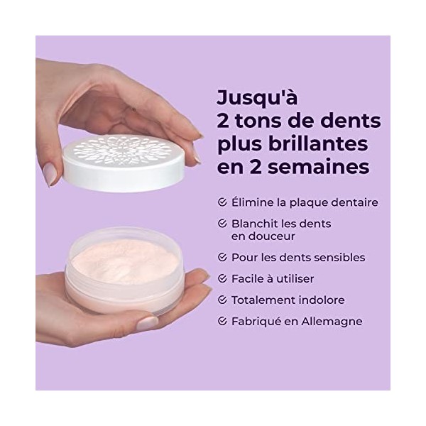 Poudre de blanchiment des dents Onlysmile pour dents blanches | Blanchiment dentaire professionnel | Effet nettoyant visible 