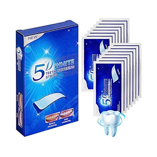 Blanchiment Dentaire, 28pcs Bandes de Blanchiment des Dents, Kit de Blanchiment des Dents Professionnelle pour Retirer les De