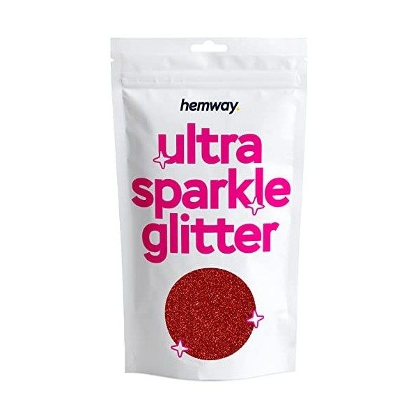 Hemway Ultra Étincelle Glitter Rouge 100 g / 0,35 oz multi-usages résine époxy Arts & Crafts cosmétiques Safe corps cheveux v