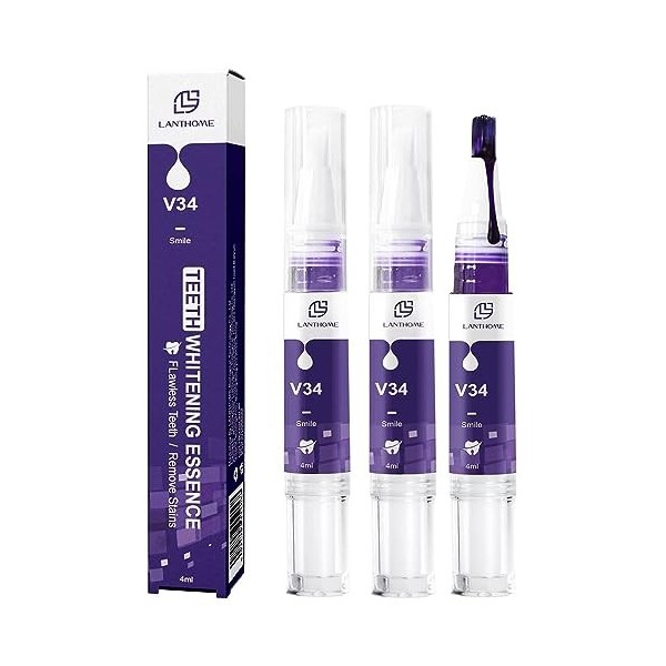 Gel de blanchiment des dents violet Stylo de blanchiment des dents - v34 Dentifrices Gel | Éliminer efficacement les taches j