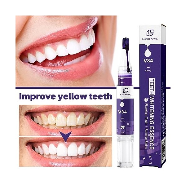 Gel de blanchiment des dents violet Stylo de blanchiment des dents - v34 Dentifrices Gel | Éliminer efficacement les taches j