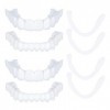 Lot de 2 paires dorthèses dentaires à placage instantané pour blanchiment des dents cosmétiques - Dents souriantes supérieur