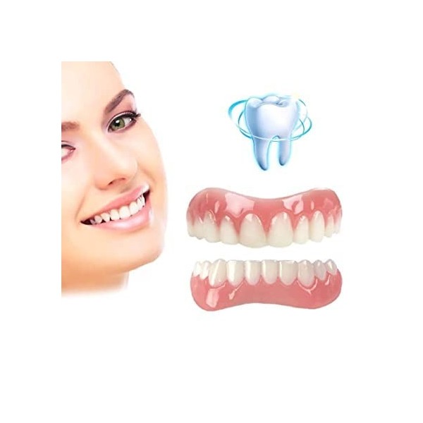 Jolies dents souriantes pour dents flexibles – Ensemble assorti supérieur et inférieur, ombre naturelle ! Réparez votre souri