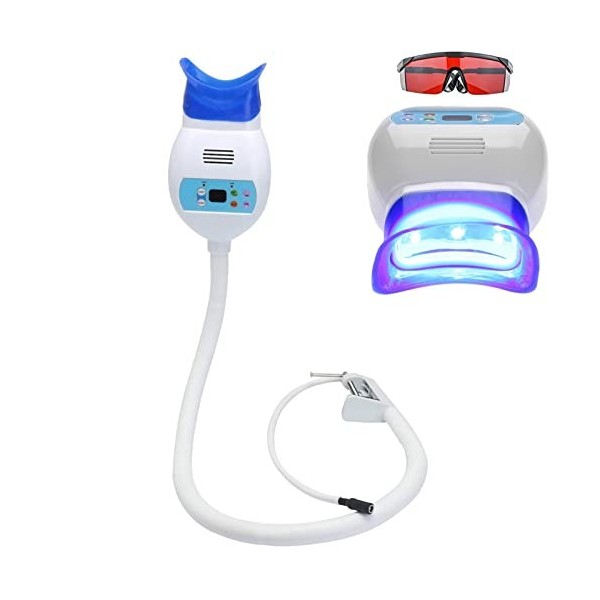 Blanchiment Dentaire la Lumière, Machine de blanchiment des dents à lumière froide bleue à 8 LED avec Lunettes de protection,