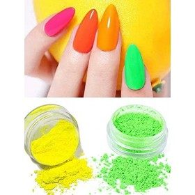 Kalolary 12 boîtes Pigment Poudre dOngle, Poudre Fluorescente Colorée Acrylique Nail Art Dégradé poudres arc-en-ciel Ongles 