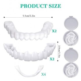 YANGUN Dentier Sourire Parfait, 2 Paires Prothese Dentaire, Dentier, Dentier Provisoire, Faux Dentier Sourire Parfait, Facett