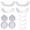 SKJJL Prothèse Dentaire Cosmétique, 2 Paires Fausse Dent Naturel a Poser, Dentier Sourire Parfait, Dentier Provisoire Dentier