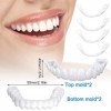 SKJJL Prothèse Dentaire Cosmétique, 2 Paires Fausse Dent Naturel a Poser, Dentier Sourire Parfait, Dentier Provisoire Dentier