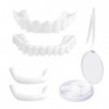 Dentier Sourire Parfait, TGKYK 1 Paire Dentier Provisoire, Dentier Amovible Haut et Bas avec Boîte de Rangement, Fausse Dent 