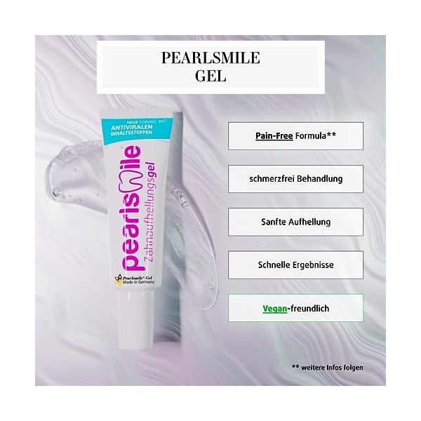 PearlSmile Gel de blanchiment des dents : pour des dents blanches et un sourire éclatant - Blanchiment des dents facile avec 