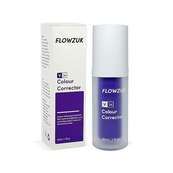 Flowzuk v34 - Correcteur de couleur - Détachant les dents - Dentifrice violet - Correcteur de couleur - Gel de blanchiment de
