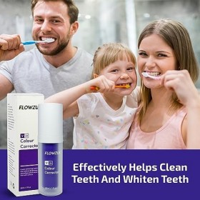 Flowzuk v34 - Correcteur de couleur - Détachant les dents - Dentifrice violet - Correcteur de couleur - Gel de blanchiment de