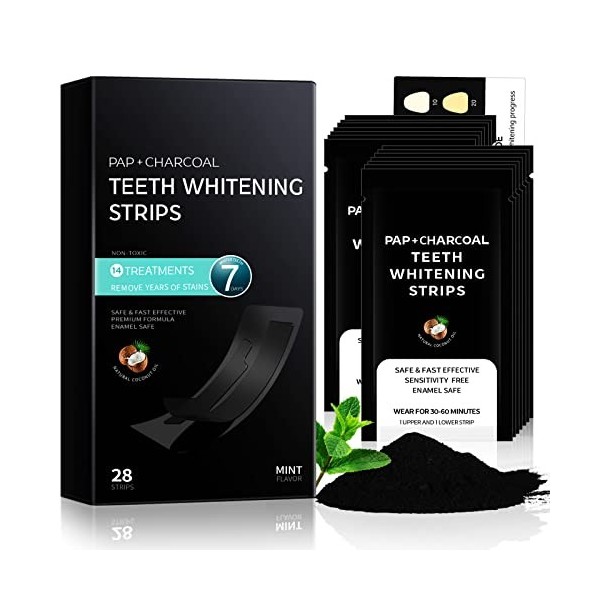 THISONG Profi Zahnaufhellung - 28 Bandes de Blanchiment Sans Sensibilité Pour Des Dents Blanches Brillantes - 14 Applications