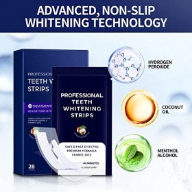 THISONG Bandes de Blanchiment Dentaire Professionnelles - 28 Bandes Sans Sensibilité - Éclaircissement des Sents Pour Des Den