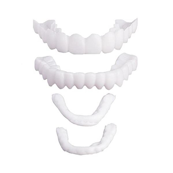 MFUOE 1 paire de placages dentaires souriants instantanés pour dents supérieures inférieures et inférieures pour homme et fem