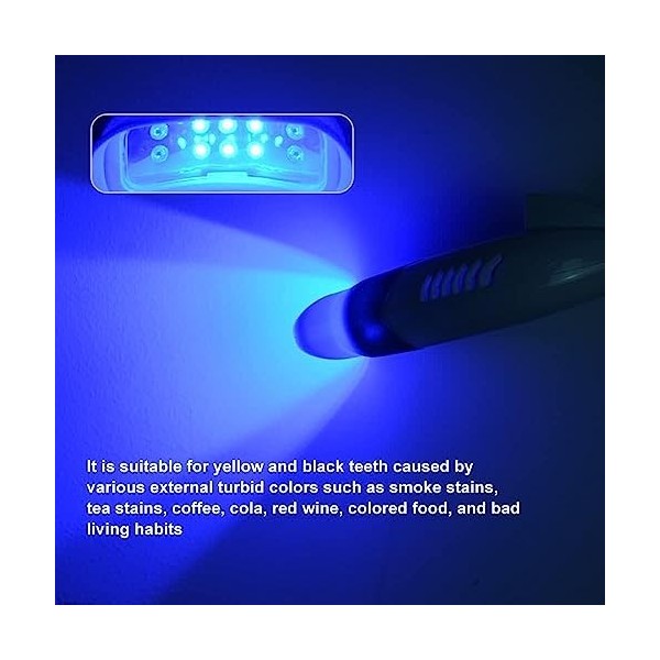 Finlon Lampe LED Pour Blanchir les dents Machine Dentaire de Blanchiment Lumière Bleue Froide 8pcs LED