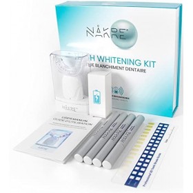 NAKRE® Kit de blanchiment dentaire Professionnel Nouvelle Génération Sans Fil avec sa Base de recharge, 32 leds puissantes, 4