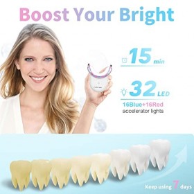 Kit Blanchiment Dentaire, Blanchiment Dentaire Professionnel Avec 3 Stylos Blanchiment Dents et Une Lumière 32X LED, 2 Modes 