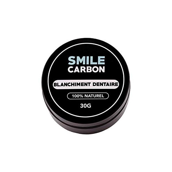 Smile Carbon Charbon Actif Blanchisseur de Dents Naturel Goût Original sans Goût 30 g