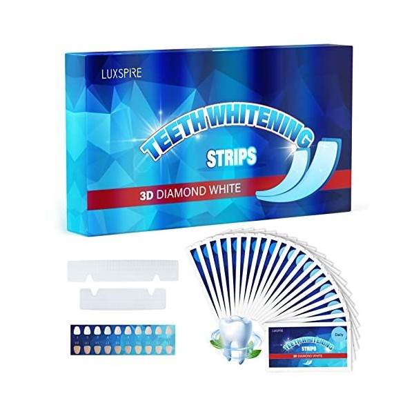 Luxspire Bande Blanchiment Dentaire, 42PCS 21 Kits de Strip pour Blanchiment des Dent Comprend Version Améliorée & Quotidien
