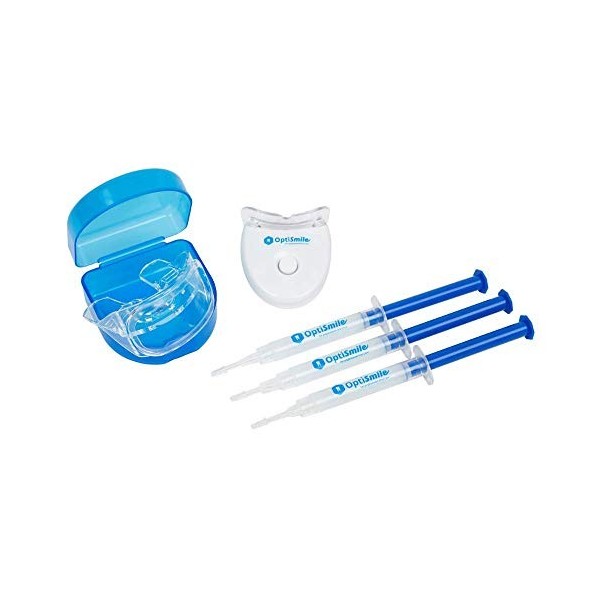 OptiSmile® Kit De Blanchiment Dentaire | Kit Blanchiment Dent | Blanchisseur de Dents Avec Lampe à LED Bleue | 7 Jours DUtil