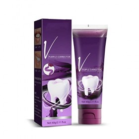 Dentifrice Blanchissant les Dents Gel Violet Détachant pour les Dents Gel Facile à Utiliser pour Blanchir les Dents Bouche Fr