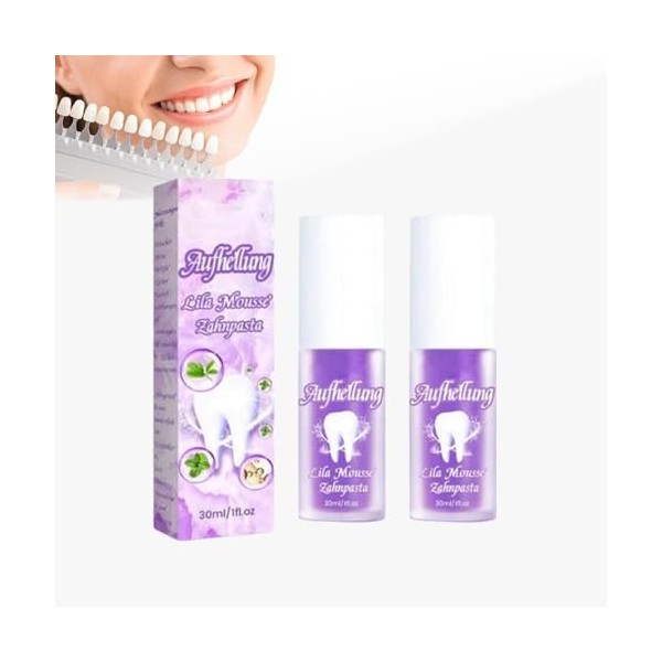 Dentifrice blanchissant pour les dents V34,Dentifrice violet blanchissant pour les dents,Dentifrice mousse blanchissant pour 