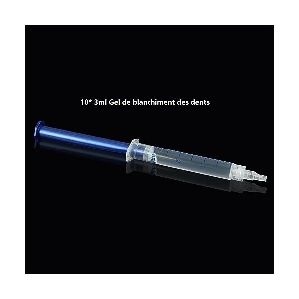10x3ml Gel de Blanchiment des Dents Professionnel Gel Blanchiment Dentaire Portable avec 2x3ml Gel Désensibilisant Dentaire, 