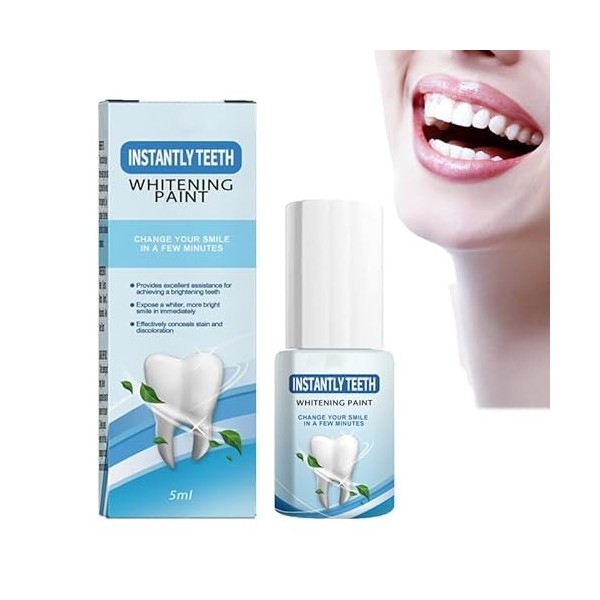 Peinture de blanchiment des dents instantanée Whiteout, vernis de peinture en gel de blanchiment des dents doux, dentifrice c