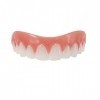 perfk Silicone Souriant Bretelles Supérieures Faux Dents Placages Cosmétique Couverture, Blanc, 4 PIÈCES