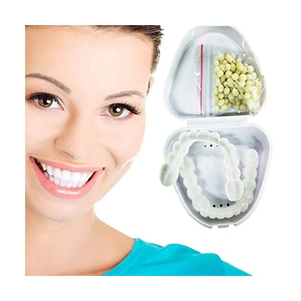 Brigtviee 2 Pièces Dentaire Cosmétique Facettes Dents, Prothèses Instantanées De Facettes Perles Thermiques en Silicone Proth