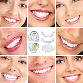 Brigtviee 2 Pièces Dentaire Cosmétique Facettes Dents, Prothèses Instantanées De Facettes Perles Thermiques en Silicone Proth