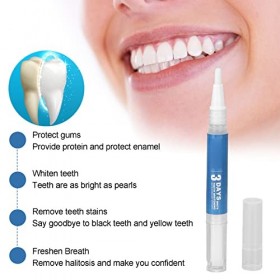 4pcs 3ml Stylo de Blanchiment des Dents Détachant de la Plaque Tête de Brosse Douce Stylo de Blanchiment des Dents éliminatio