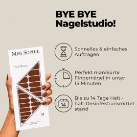 Miss Sophie Nail Wrap - "Rusty Red", Uni, Rouge, Nail Wraps -24 nail wraps auto-adhésifs ultra-fins longue durée