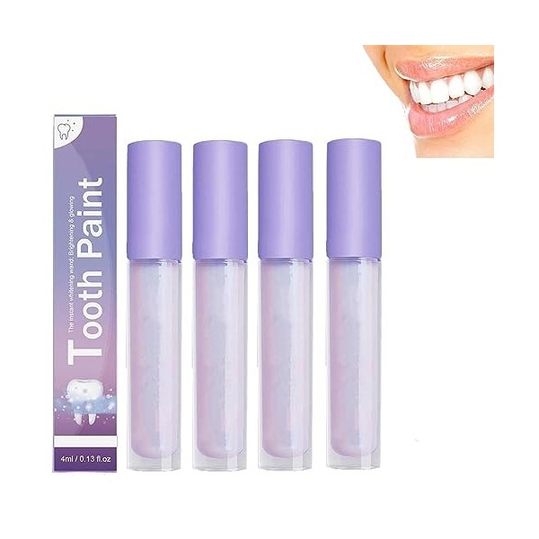 Gloss à dents Glostik, résultats de brillance instantanés, stylo de blanchiment des dents violet, gel de blanchiment des dent