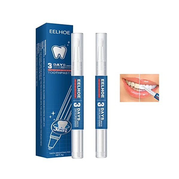 Stylo Blanchiment Des Dents,Gel de Blanchiment des Dents, Teeth Whitening Pen,2 Pcs Blanchiment des Dents pour Dents sensible