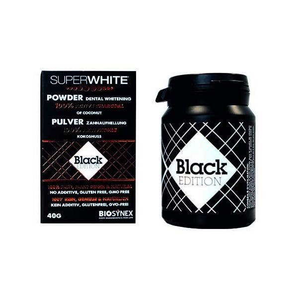 SUPERWHITE Poudre de blanchiment dentaire au charbon actif