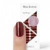 Miss Sophie Nail Wrap - "Burgundy", Uni, Rouge, Nail Wraps -24 nail wraps auto-adhésifs ultra-fins longue durée