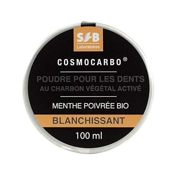 SFB Laboratoires - Poudre de Charbon Dentaire Blanchissante - Charbon Végétal Activé pour des Dents Blanches - Hygiène Bucco-