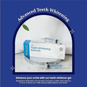 Face London Kit de recharge de blanchiment des dents 2 seringues en gel de 5 ml avec jusquà 8 nuances et zéro sensibilité, r
