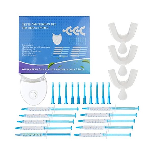 Kit de Blanchiment des Dents Professionnel Kit de Gel de Blanchiment Dentaire avec Lampe LED de Blanchiment des Dents