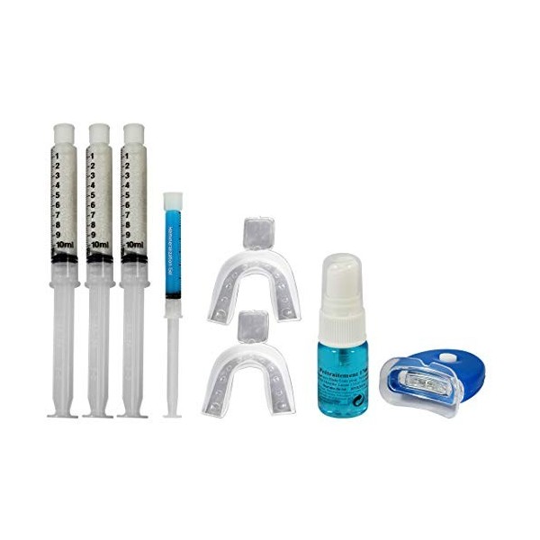 Kit de blanchiment des dents "Zero peroxyde" 30ml saveur menthe + lampe & gel reminéralisant + activateur anti-taches MADE IN