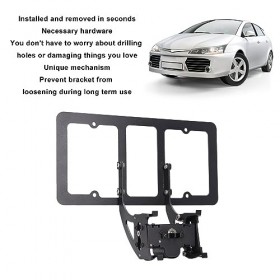 BROLEO Support de Plaque dimmatriculation Perçage, Kit de Montage de Support de Plaque dimmatriculation Avant Antirouille, 