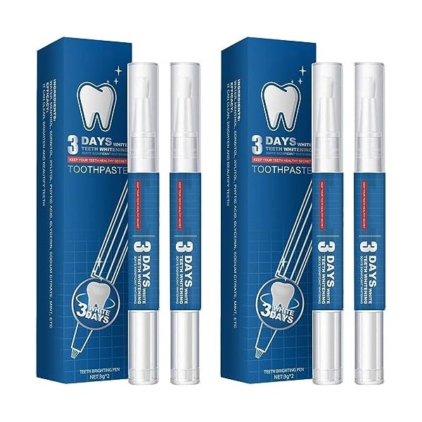 Stylo de blanchiment des dents blanc brillant 3 jours stylo à essence de blanchiment des dents blanches Kit de blanchiment de