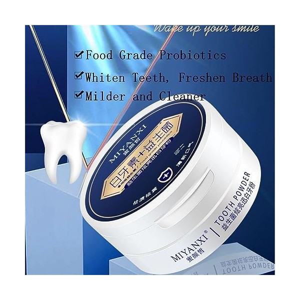 Kits de blanchiment des dents, poudre de dents Miyanxi avec dentifrice blanchissant probiotique et brosse à dents souple, pou