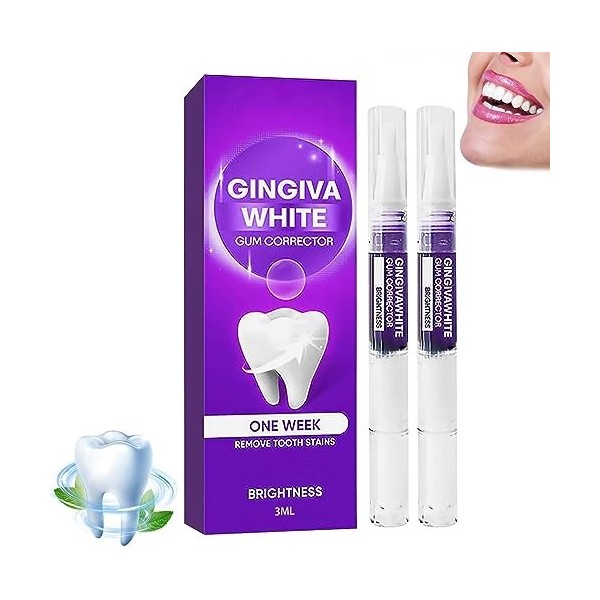 Correcteur de gencives blanches Liacs Gingiva, stylo de blanchiment des dents violet, kit de blanchiment des dents, blanchime