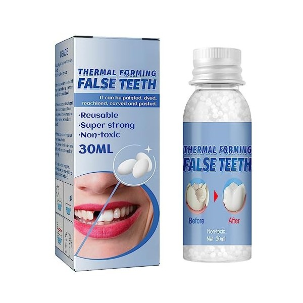 Brigtviee Teeth Repair Kit Remplissement des Dents Provisoires - Perles De Réparation Temporaire pour Les Dents Manquantes - 