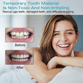 Care Spring Fausse Dent Prothèses Dentaires Instant Dentier Provisoire, Dentier Amovible Haut Et Bas Revêtement Accolades De 